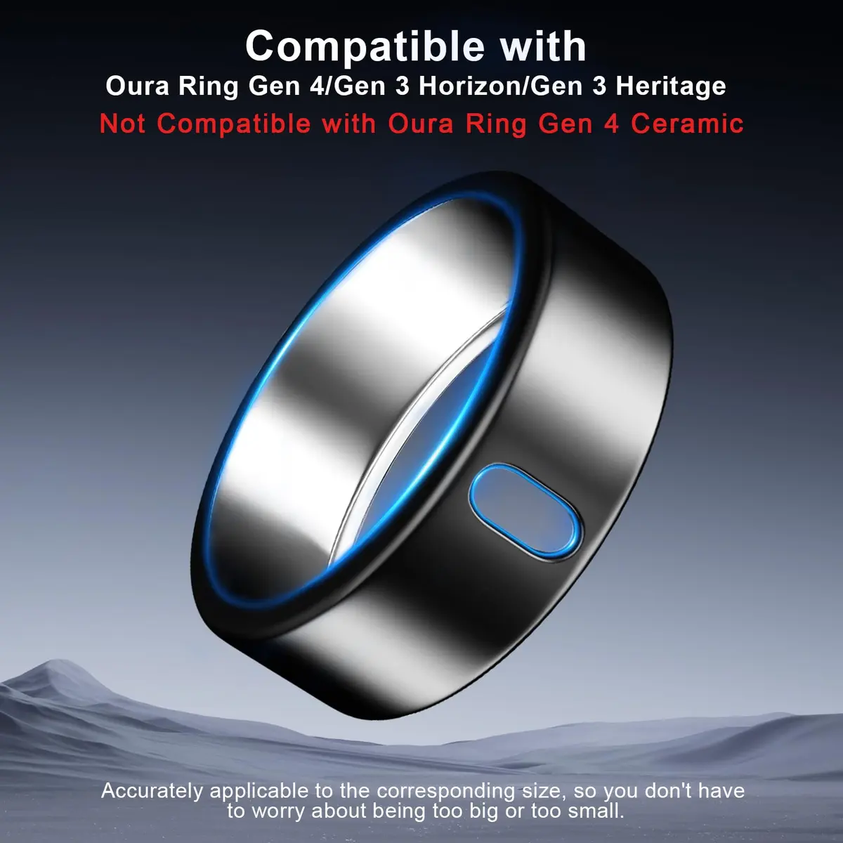 ZOOROO Oura Ring Gen 4/3 Cover 3-Pack (Size 8) | TPU Protector with Charging Hole - view 2