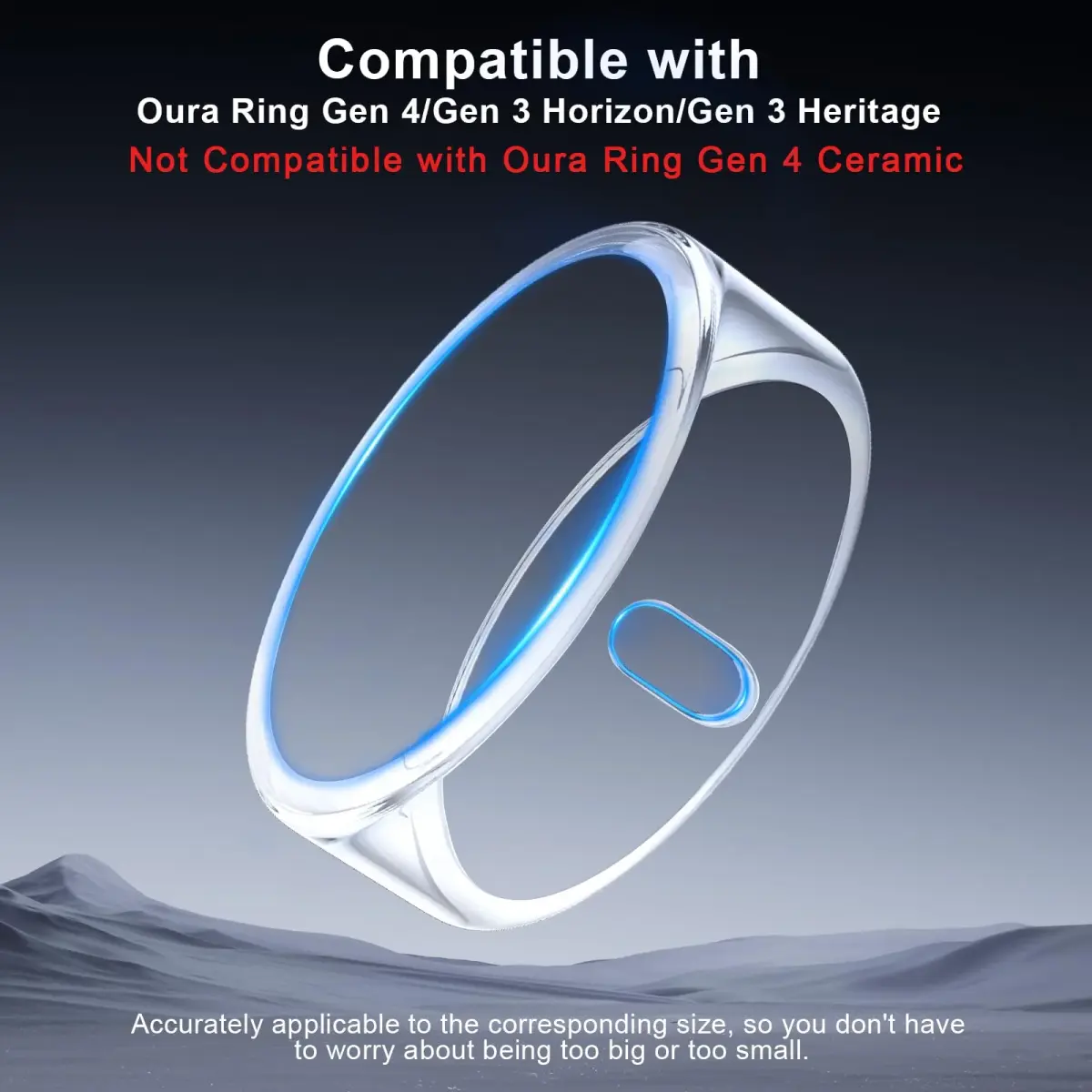 ZOOROO Oura Ring Cover 3 Pack Size 7 Clear | TPU Protector for Gen 4/3, Supports Charging - view 2