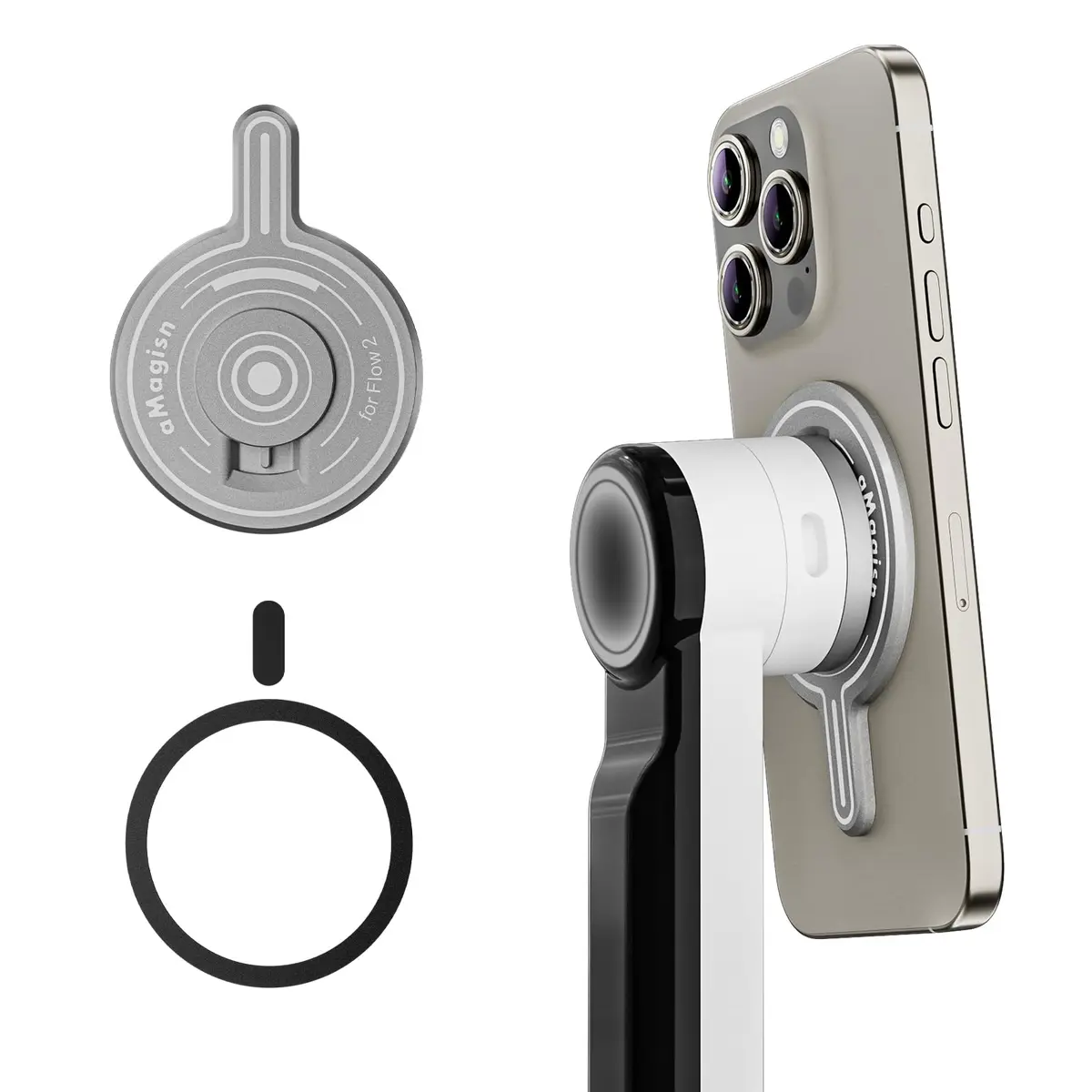 Rszfnjxry Magnetic Mount Adapter for Insta360 Flow 2 Pro | Stable Phone Attachment, Supports All Mobile Phones - main product image