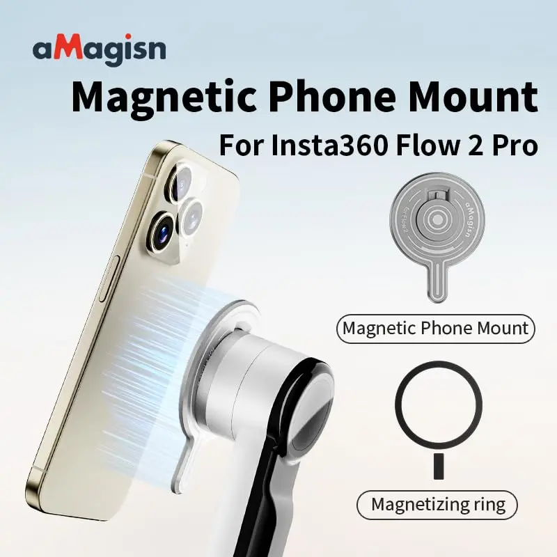 Rszfnjxry Magnetic Mount Adapter for Insta360 Flow 2 Pro | Stable Phone Attachment, Supports All Mobile Phones - view 3