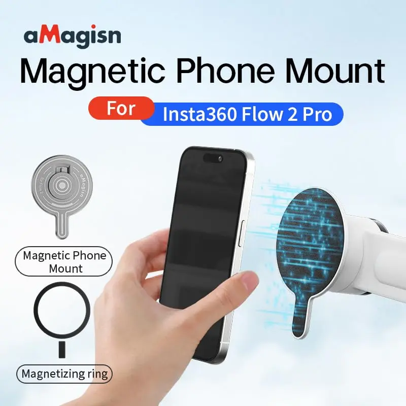 Rszfnjxry Magnetic Mount Adapter for Insta360 Flow 2 Pro | Stable Phone Attachment, Supports All Mobile Phones - view 5