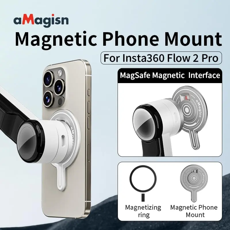 Rszfnjxry Magnetic Mount Adapter for Insta360 Flow 2 Pro | Stable Phone Attachment, Supports All Mobile Phones - view 8