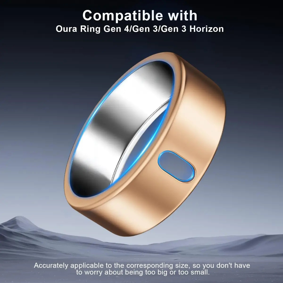 ZOOROO Oura Ring Cover (Gen 3/4 Compatible) - 3 Pack Silver+Gold+RoseGold | Value Pack for Smart Ring Protection - view 2