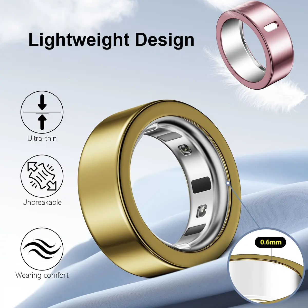 Hexasider Ring Cover Compatible with Oura Ring 4/3 Size 10 | Ultra-Thin TPU Case for Sleep & Fitness - view 5
