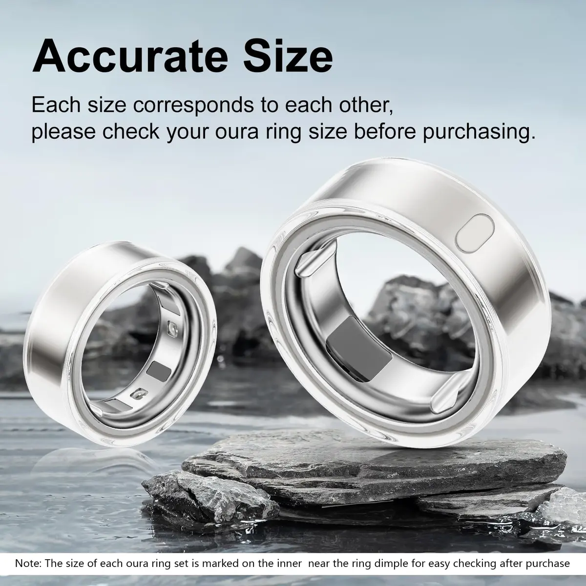 Hexasider Ring Cover Size 7 | Ultra-Thin TPU Compatible with Oura Ring 4/3 (0.6mm, Clear) - view 2