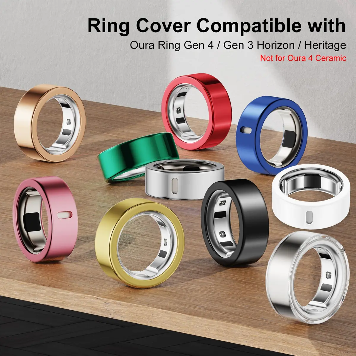 Hexasider Ring Cover Size 7 | Ultra-Thin TPU Compatible with Oura Ring 4/3 (0.6mm, Clear) - view 3