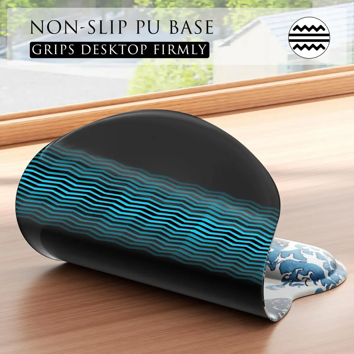 MROCO Ergonomic Mouse Pad with Gel Wrist Rest, 24cm x 20.5cm (9.4 x 8.1 in) | Great Wave Design - view 6
