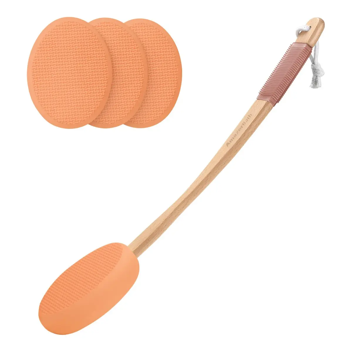 AmazerBath Lotion Applicator with 4 Replaceable Pads & Long Handle | FDA Approved for Back & Feet - main product image