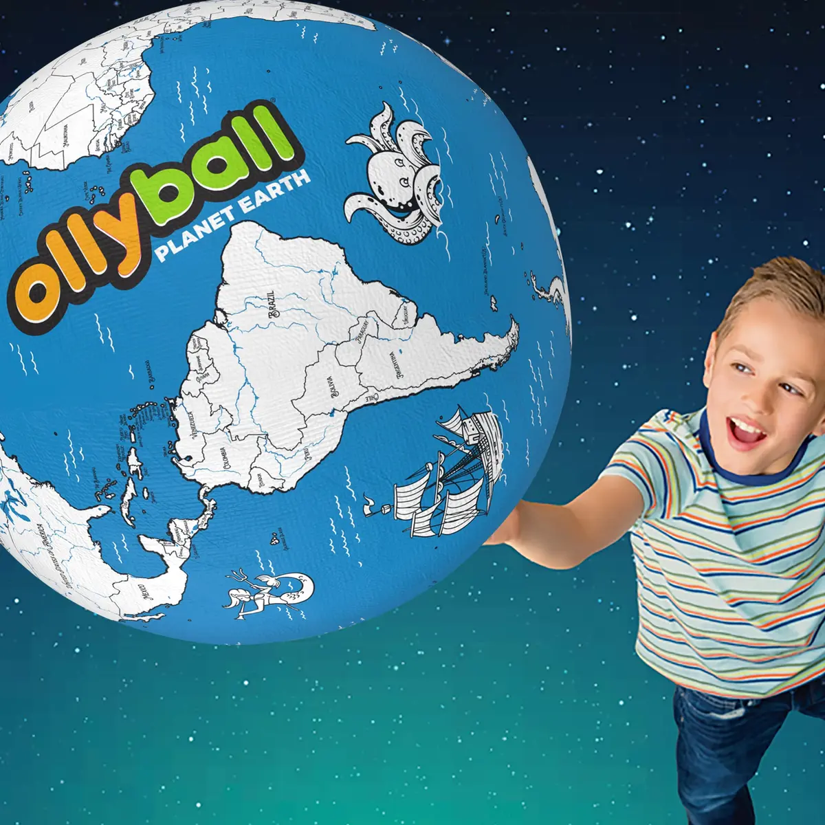 Ollyball Planet Earth Ultimate Indoor Play Ball, Colorful Ball, Suitable for Indoor and Outdoor Use Educational Toy - view 4