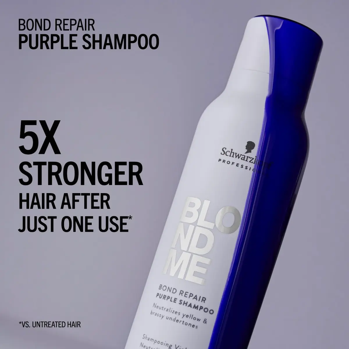 BlondMe Bond Repair Purple Shampoo 33.8 Fl Oz | Neutralizes Yellow & Brassy Tones, Strengthens & Repairs Blonde Hair - view 4