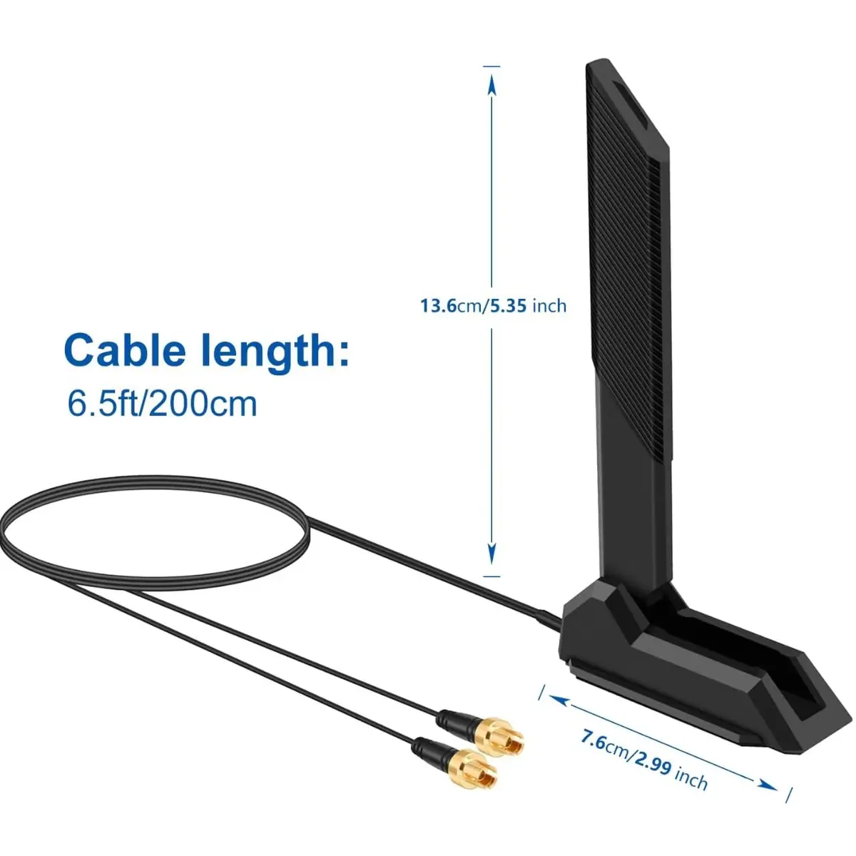 slinkdsco WiFi 7 Gaming Motherboard Magnetic Base Antenna with EZ-Plug Connector (NOT RP-SMA) for ASUS ROG Series | High-Speed Wireless - view 3