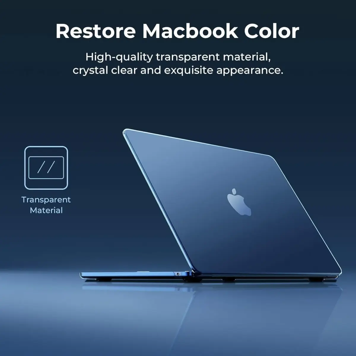 EooCoo Crystal Midnight Hard Shell Case for MacBook Air 13.6-inch M2-M5 (2022-2026) | Snap-On Protection - view 4