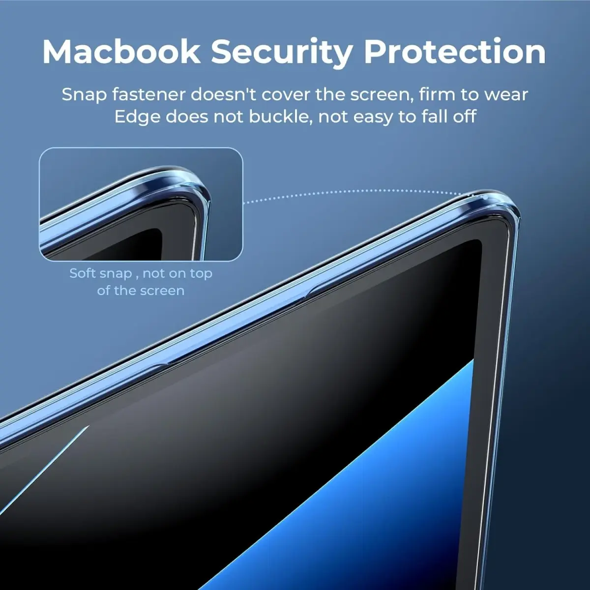 EooCoo Crystal Midnight Hard Shell Case for MacBook Air 13.6-inch M2-M5 (2022-2026) | Snap-On Protection - view 2