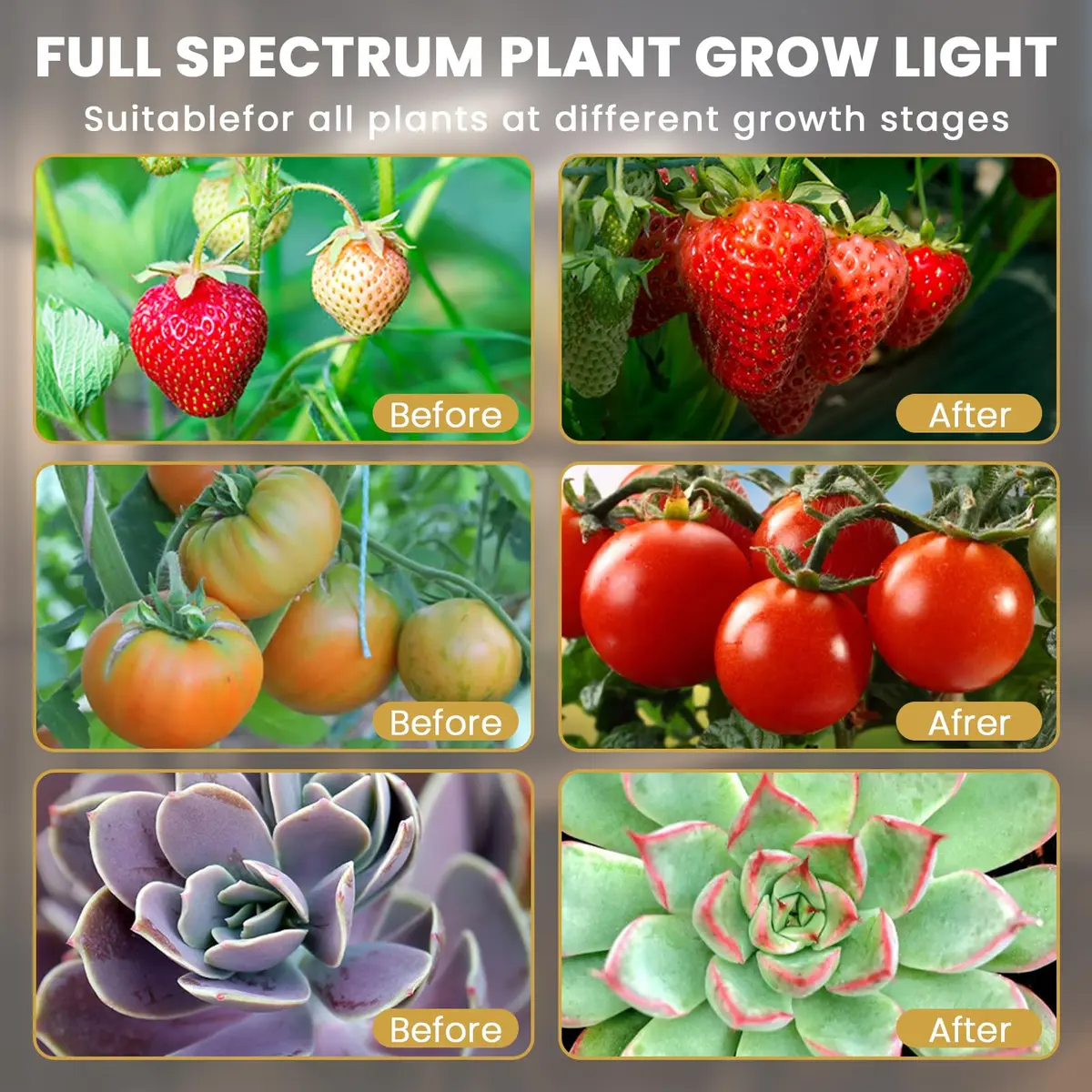 Bseah Full Spectrum LED Grow Light 2 Pack | 3-Head Clip-On with Timer & Dimmable Brightness - view 5