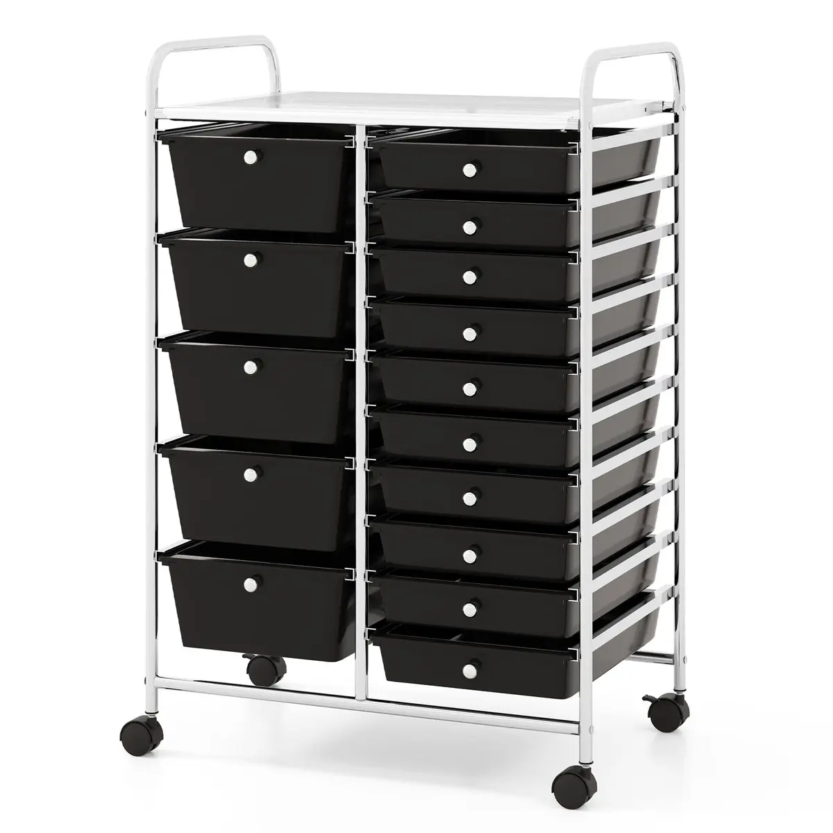 CLEEMAN 15-Drawer Rolling Cart Metal Frame 25.4kg (56lb) | Multipurpose Storage Organizer - main product image