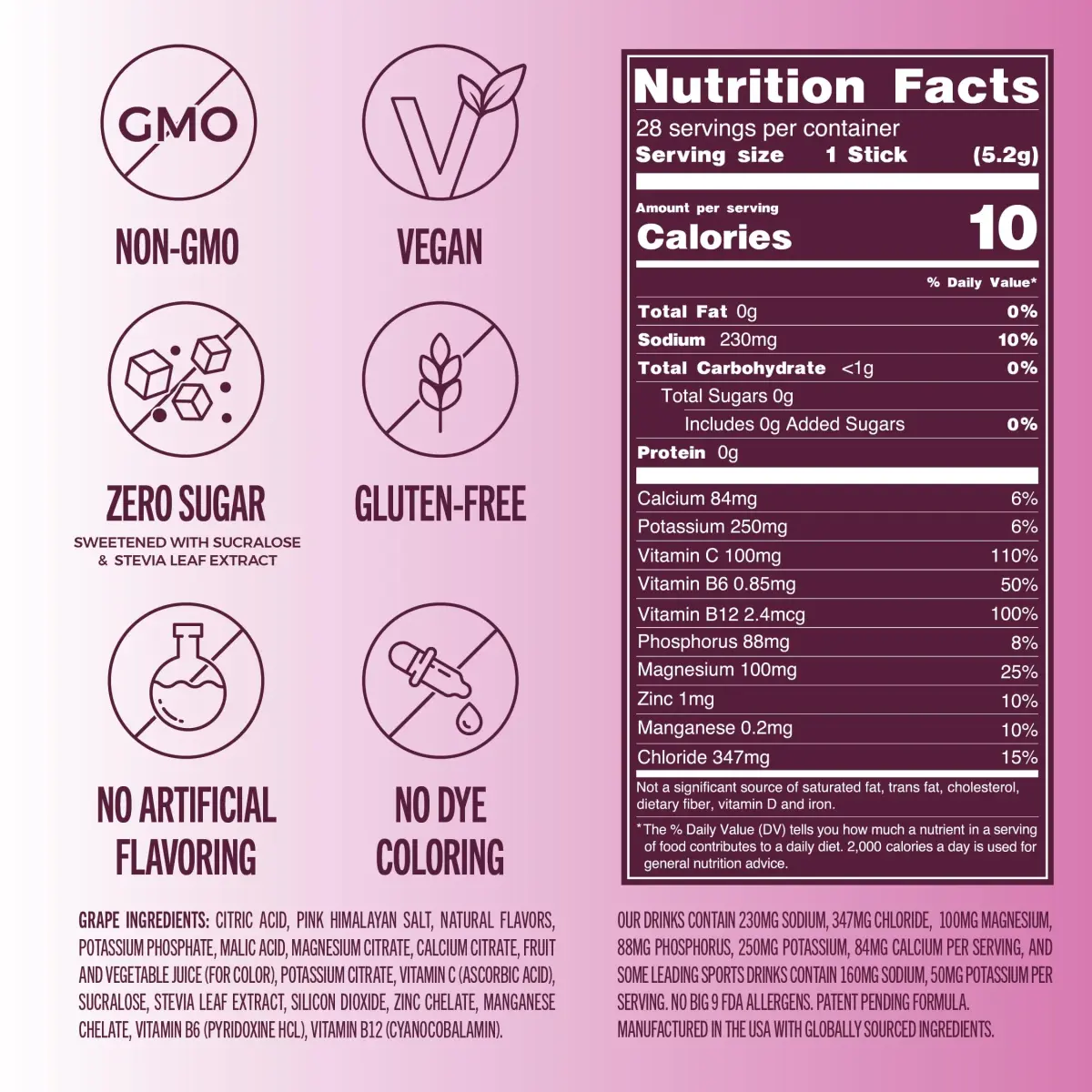 TREVI Everyday Sugar Free Electrolytes Drink Mix Hydration Powder Packets 28 Count Grape | Essential Hydration with 3x Electrolytes - view 4