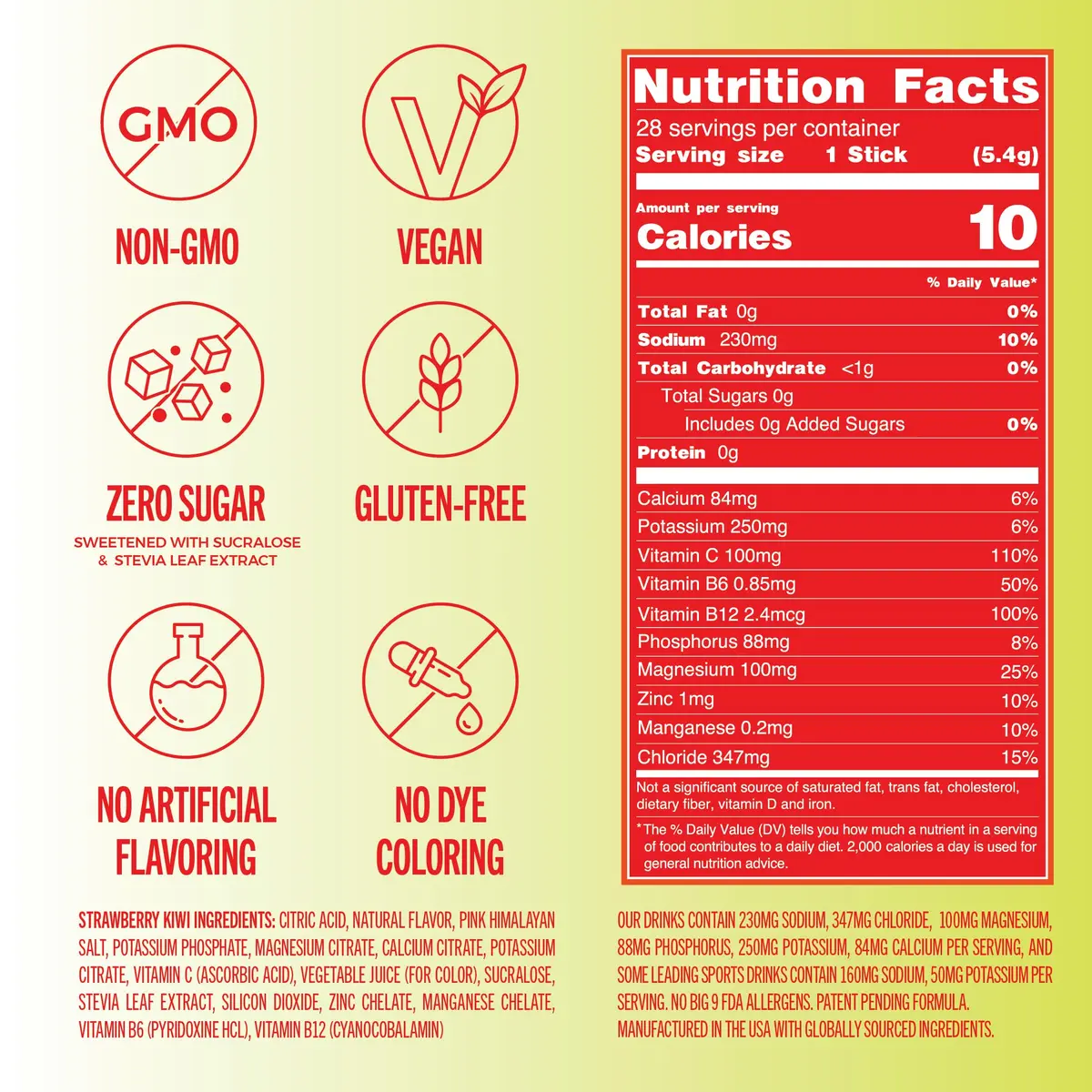 TREVI Electrolytes Powder Packets Strawberry Kiwi 28 Servings | Sugar-Free Hydration with 3x Electrolytes - view 4