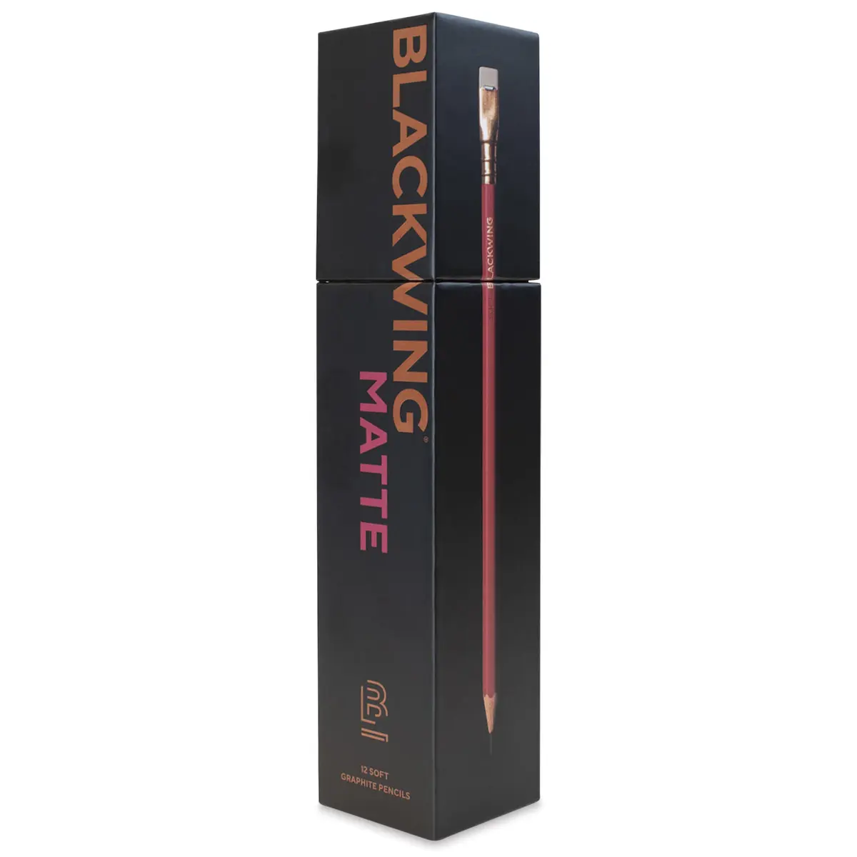 Blackwing Matte Pencils Soft Japanese Graphite Red Finish 12 Count | Graphite Identification Stamp - main product image