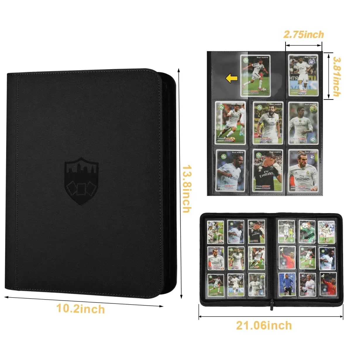 GERMUN 360 Card Ringless Zipper Binder | Acid-Free PU Leather for TCG Sports Cards - view 3