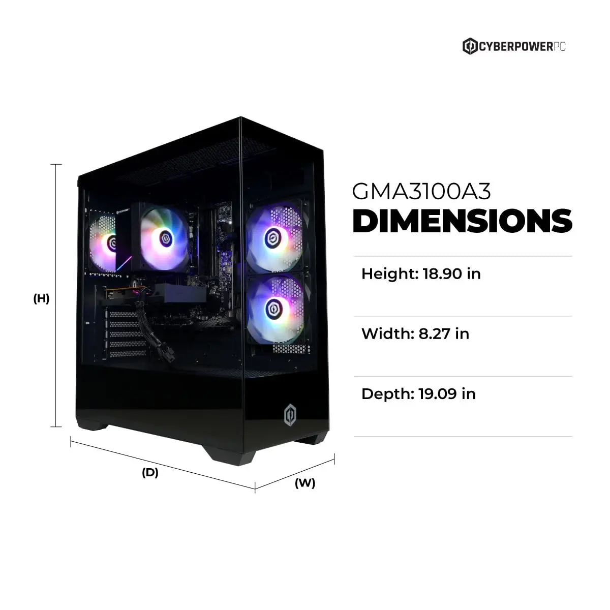 CyberPowerPC Gaming PC, AMD Ryzen 5 5500, Radeon RX 6500 XT 4GB | High-Performance Gaming Desktop - view 3