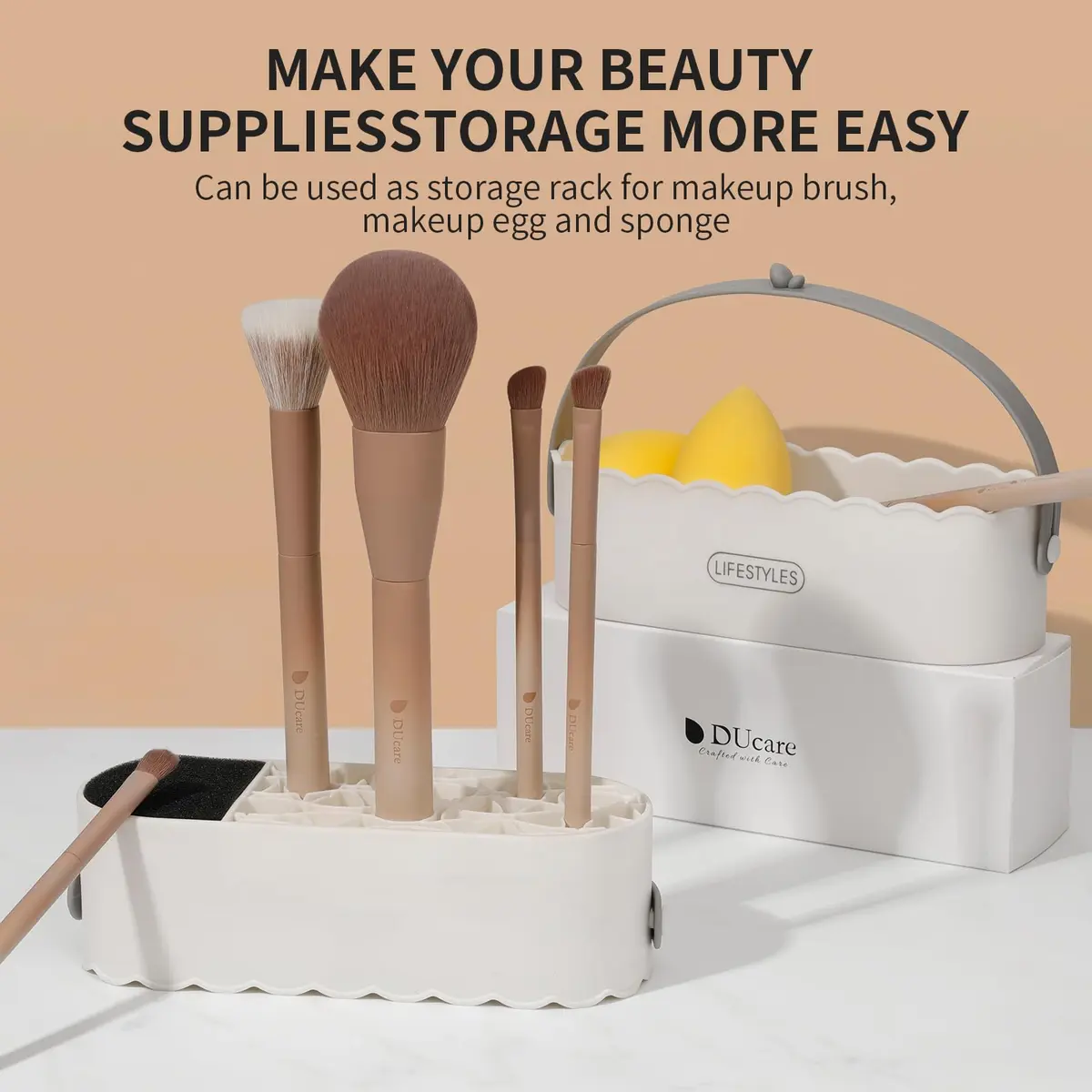 DUcare Makeup Brush Cleaner Mat 4 in 1 Silicone Makeup Brush Cleaner Bowl for Storage and Air Drying | 77 Fixing Modes - view 7