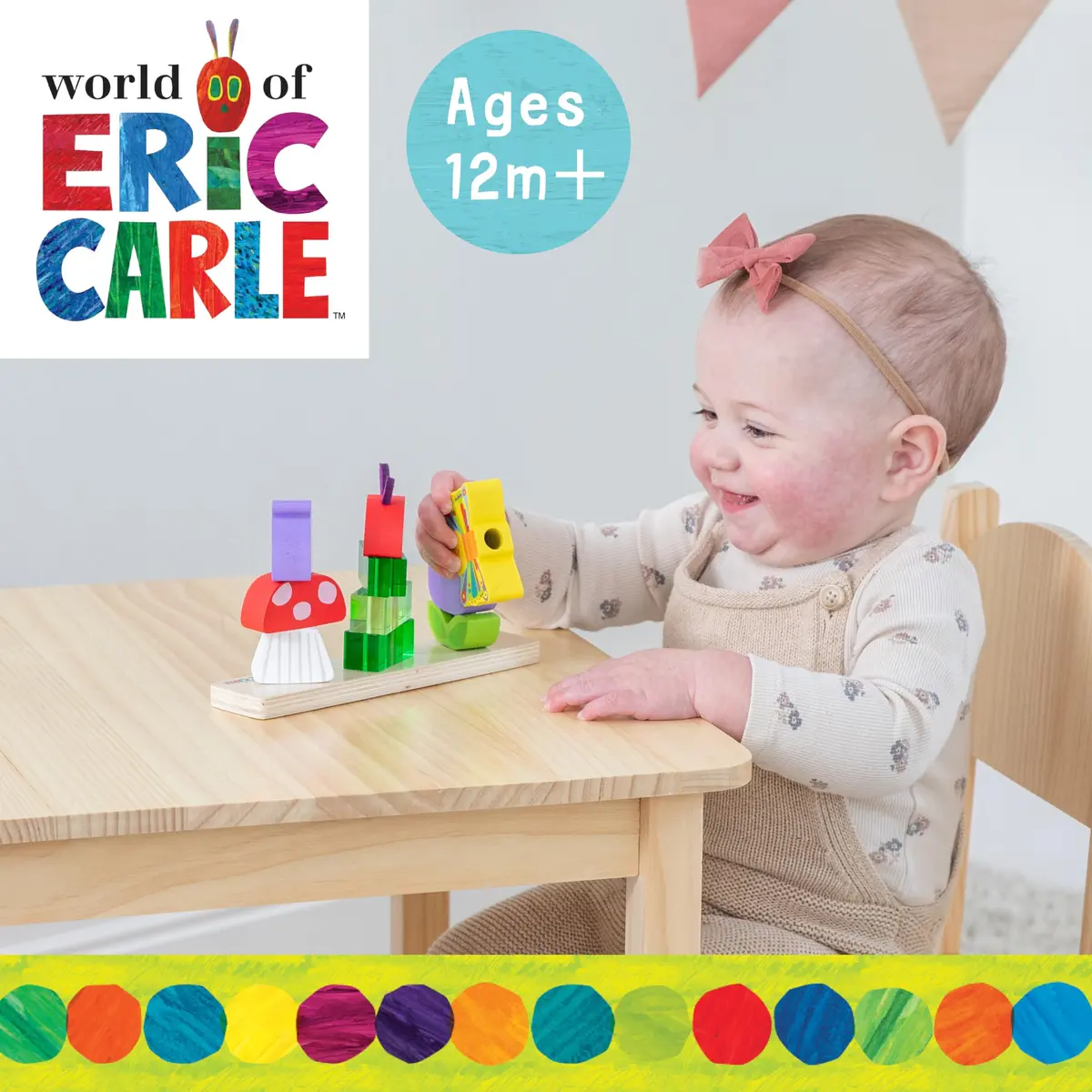 KIDS PREFERRED The Very Hungry Caterpillar Wooden Stacking Toy 19.5cm (7.87in) | Educational Toy for Toddlers - view 6