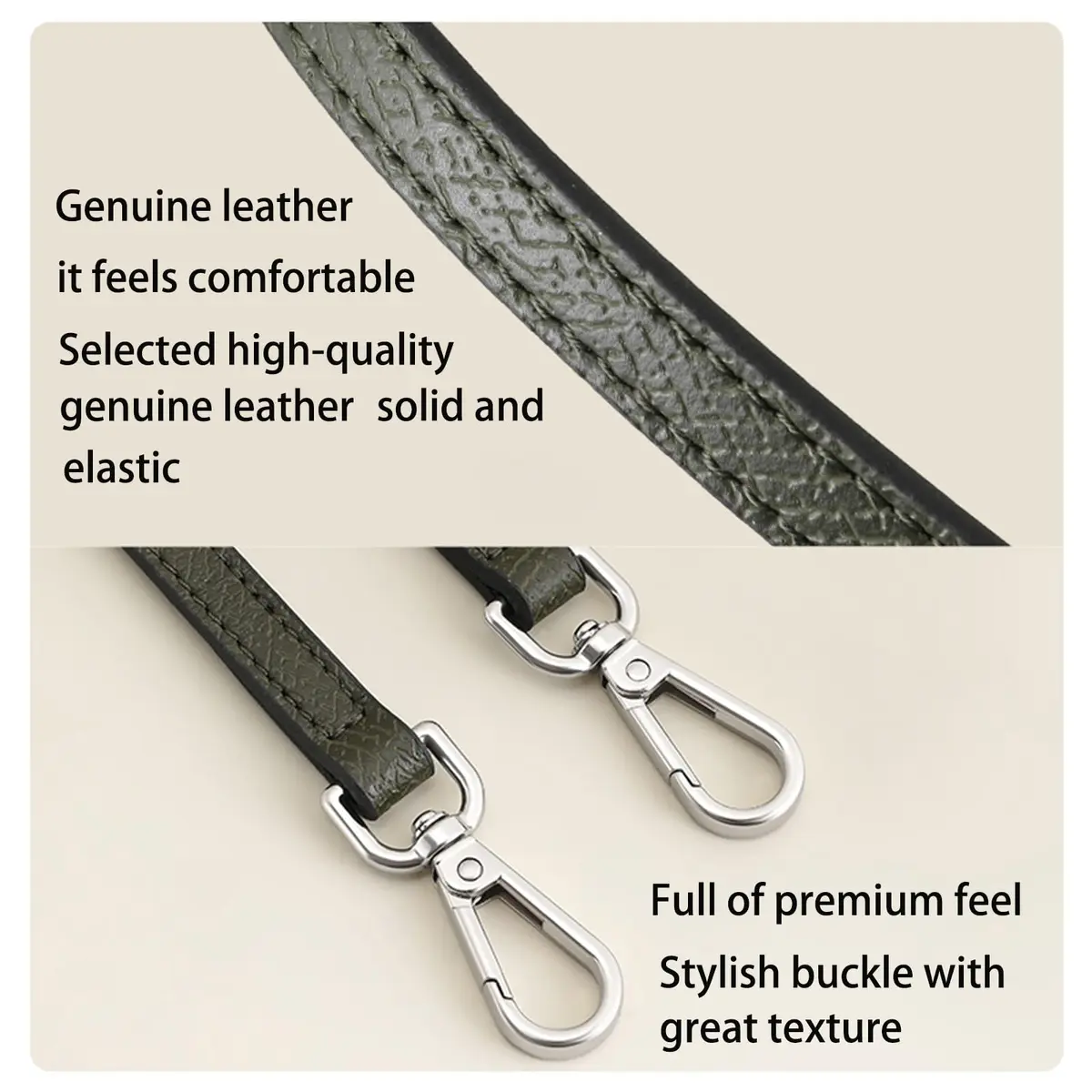 KIYOMIL Genuine Leather Bag Strap Replacement for MINI Pouch | 1.2cm Width, 94-124cm Adjustable Length - view 5