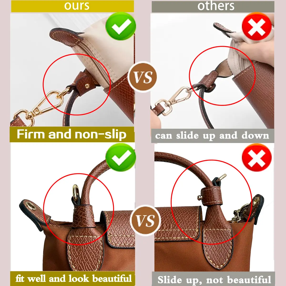 KIYOMIL Genuine Leather Bag Strap Replacement for MINI Pouch | 1.2cm Width, 94-124cm Adjustable Length - view 3