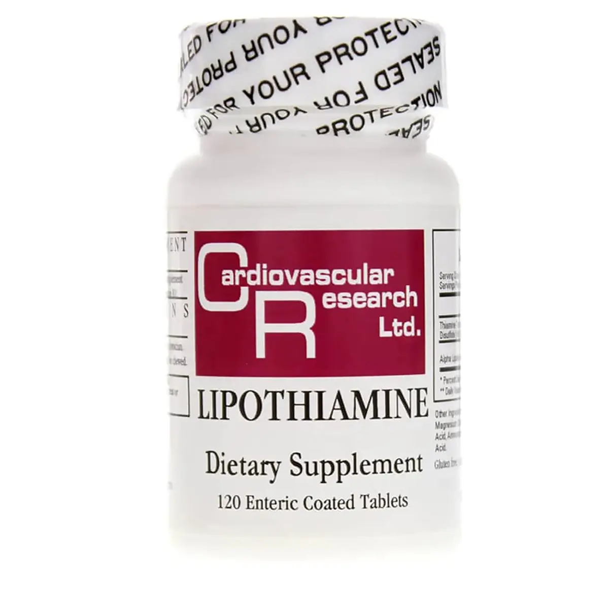 Cardiovascular Research Lipothiamine Vitamin B1 with Alpha-Lipoic Acid 120 Count | Cellular Energy & Antioxidant Support - main product image