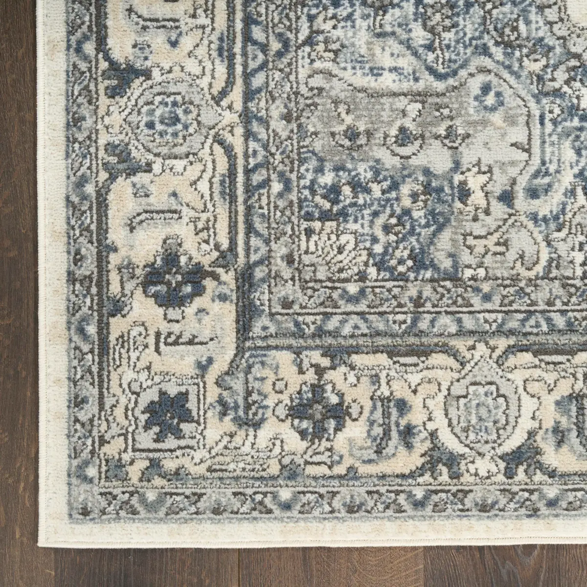 Nourison Home Concerto Ivory Navy 6' x 9' Area Rug | Easy Clean, Non Shedding - view 5