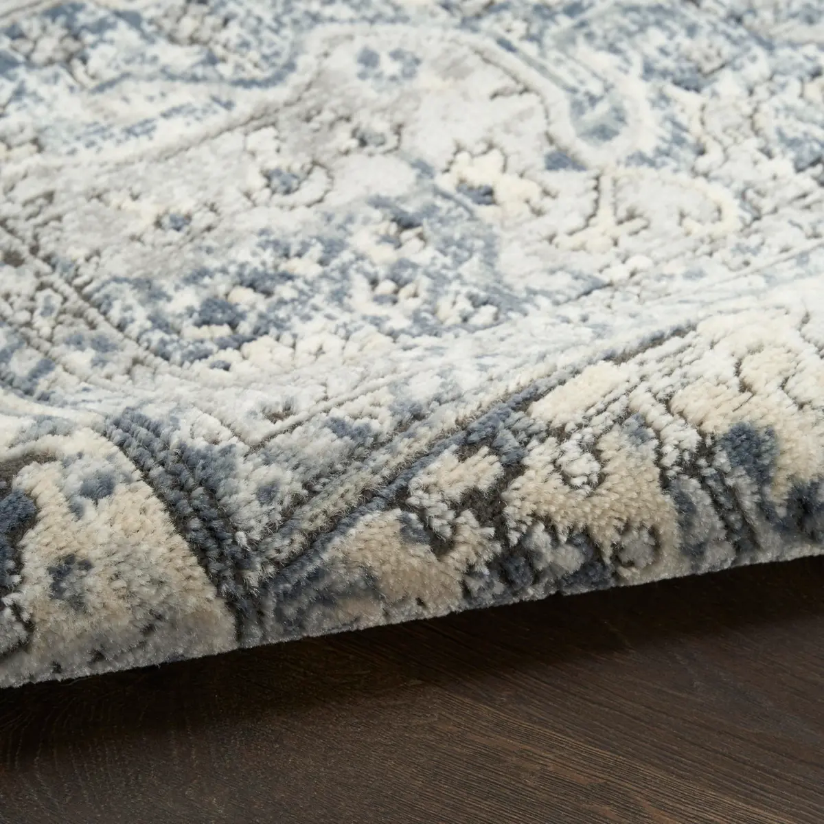 Nourison Home Concerto Ivory Navy 6' x 9' Area Rug | Easy Clean, Non Shedding - view 7