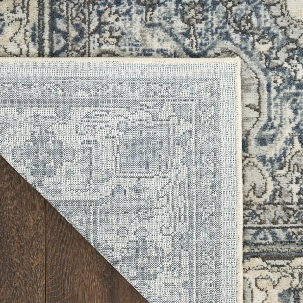 Nourison Home Concerto Ivory Navy 6' x 9' Area Rug | Easy Clean, Non Shedding - view 8
