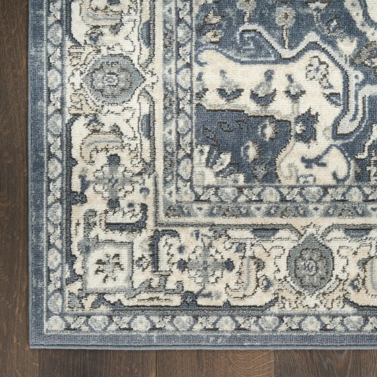 Nourison Home Concerto Navy Ivory 3'9" x 5'9" Area Rug | Easy Clean, Non Shedding, Modern Design - view 5
