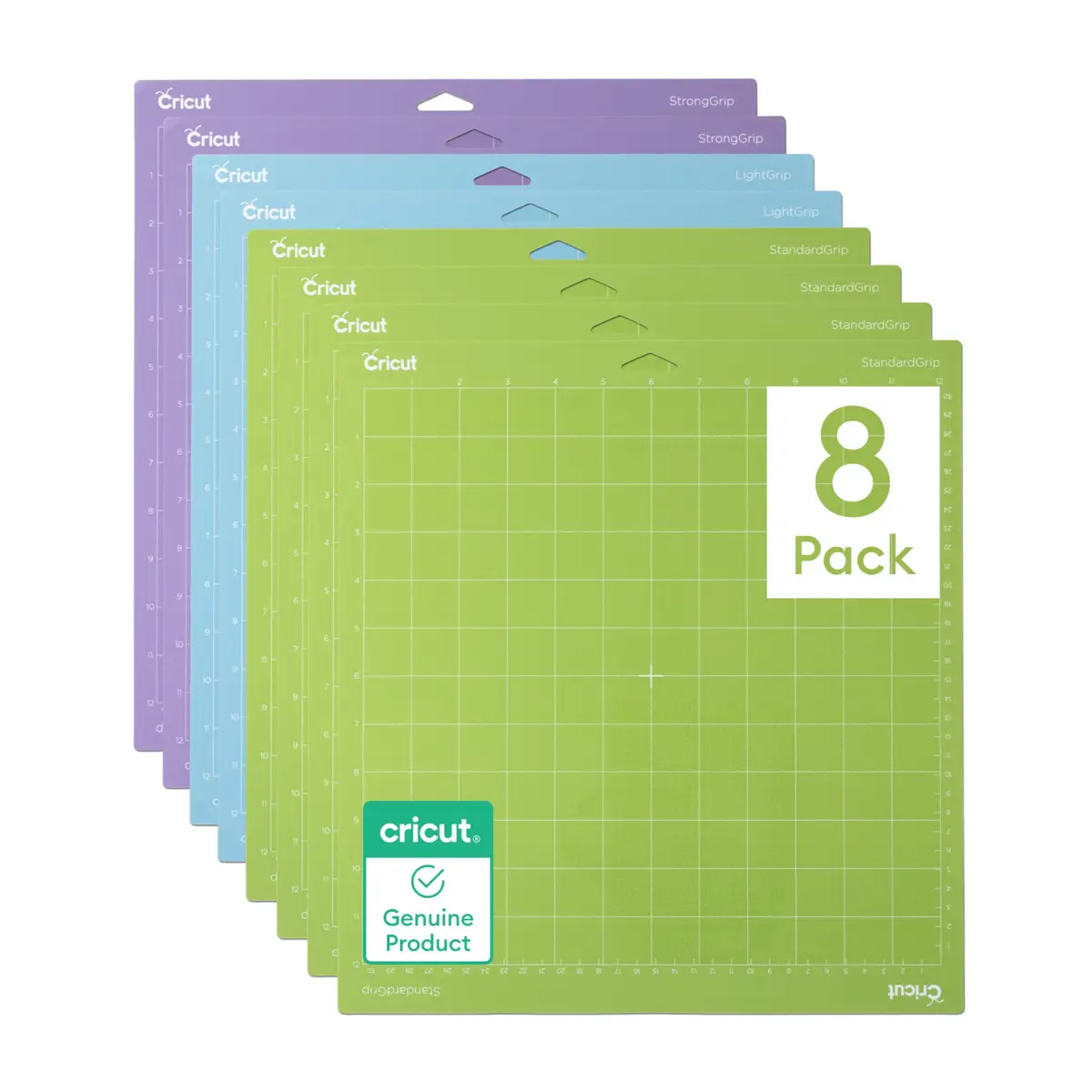 Cricut Cutting Mat Variety Pack (8 Count, 12in x 12in) | Precision Adhesion for All Materials - main product image