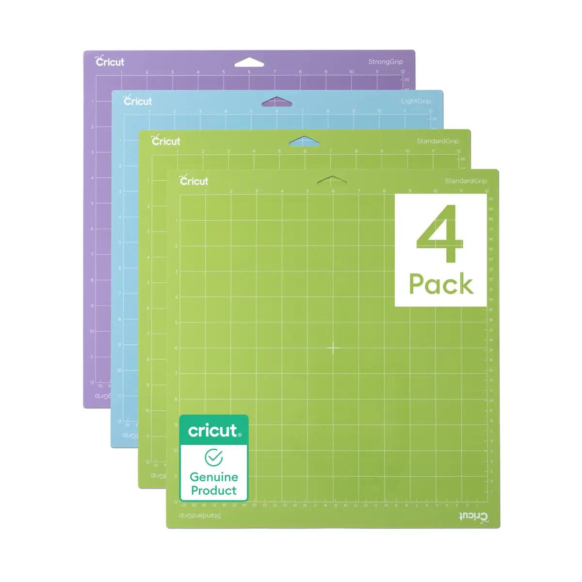 Cricut Cutting Mat Variety Pack (4 Count, 12in x 12in) | Reusable Adhesive Mats for Vinyl, Paper & Iron-On - main product image