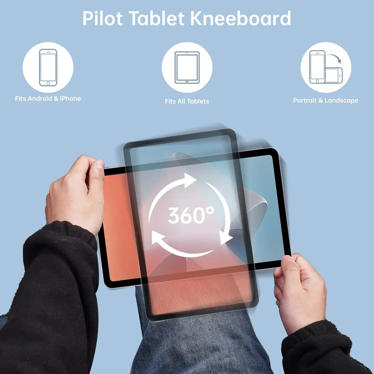 NiHome Adjustable Pilot Magnetic Kneeboard for iPad | Secure, Anti-Slip, Hands-Free (70-120 chars) - view 4