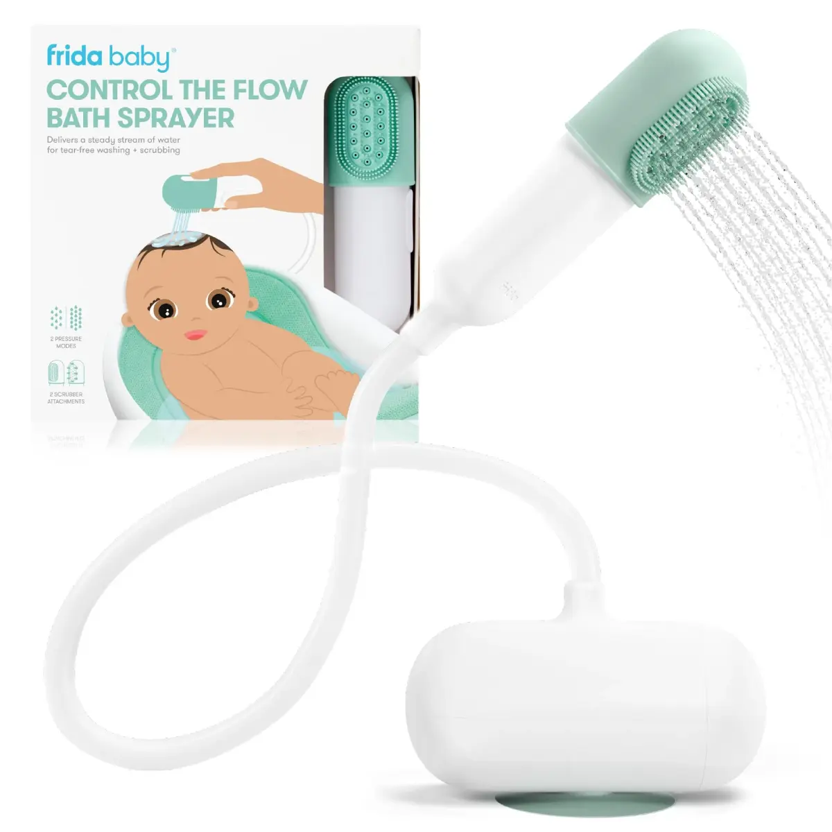 Frida Control The Flow Bathtub Sprayer Attachment Teal | Gentle Rinse for Tear-Free Baby Bath Time - main product image