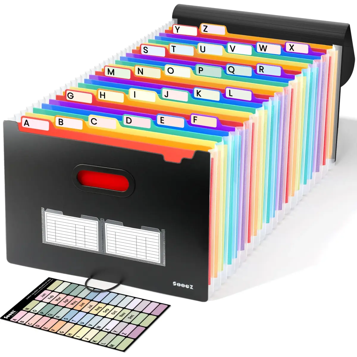 Sooez Accordion File Organizer, 26-Pocket Letter Size Expanding File Folder | Deeper Pockets & Unobstructed Tabs - main product image