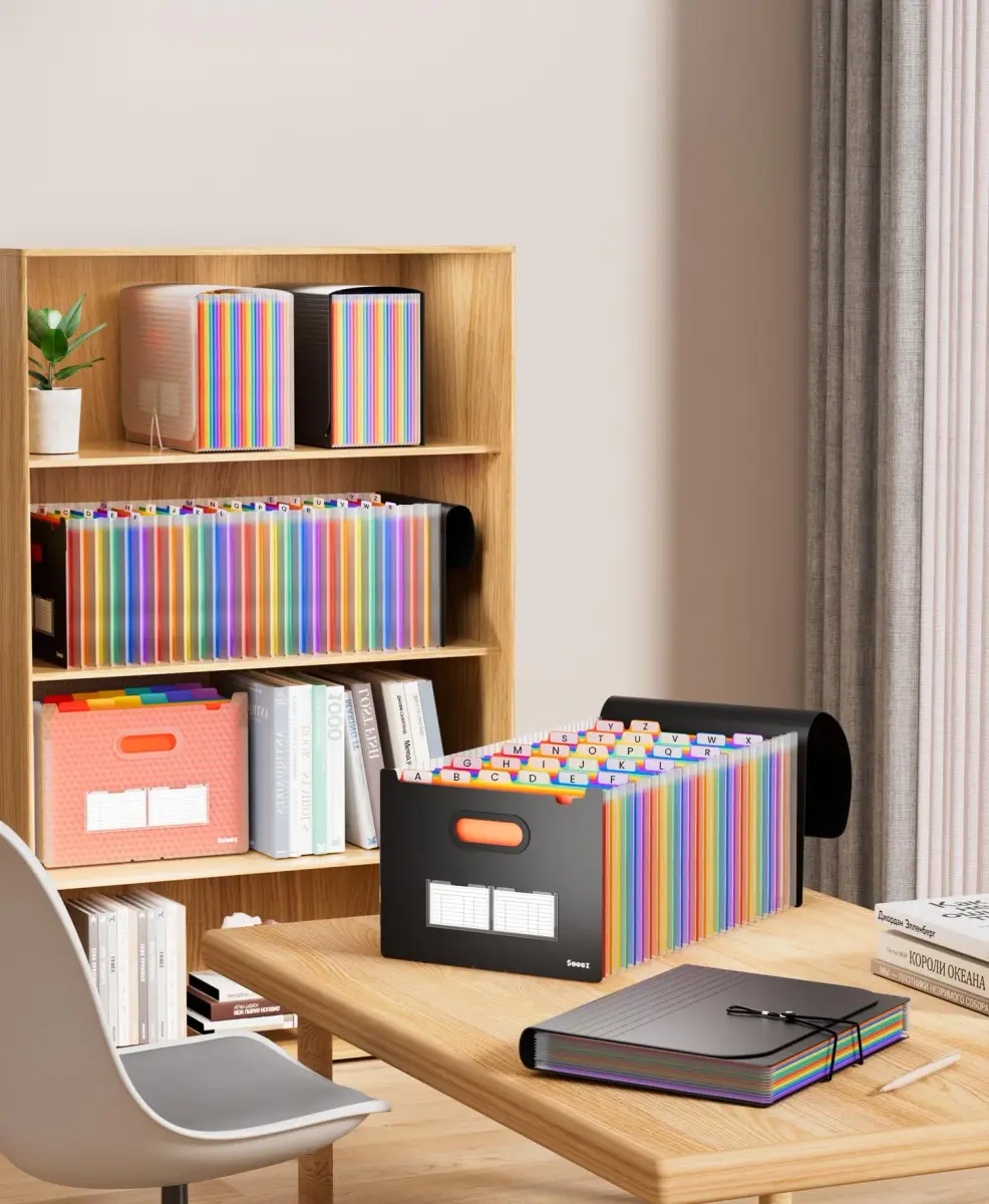Sooez Accordion File Organizer, 26-Pocket Letter Size Expanding File Folder | Deeper Pockets & Unobstructed Tabs - view 7