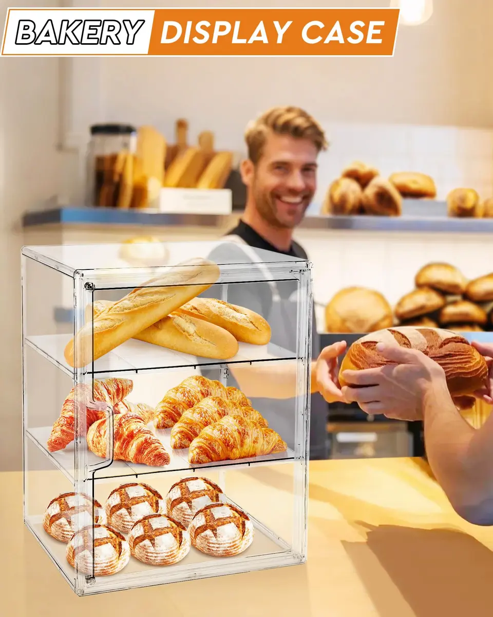 MEI NIAN 4-Tier Bread Box 27.9cm (11 in) | Adjustable Compartments for Breads, Muffins, Bagels - view 5