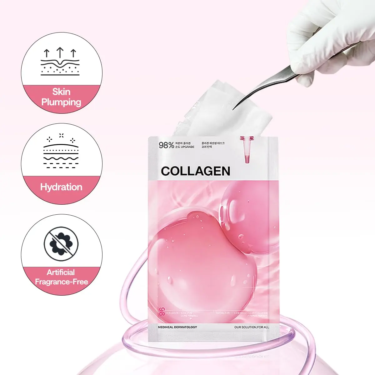 MEDIHEAL Collagen Essential Face Sheet Mask 10ea | Skin Firming & Plumping Hydration - view 6