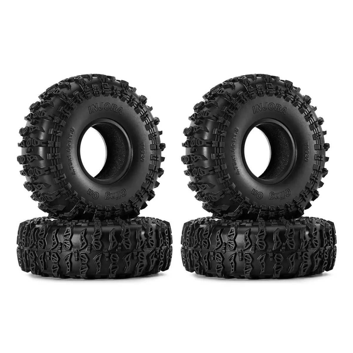 INJORA 1.9" Cling On Tires 120×42mm for 1/10 RC Crawler | Super Soft & Sticky S5 Compound - main product image
