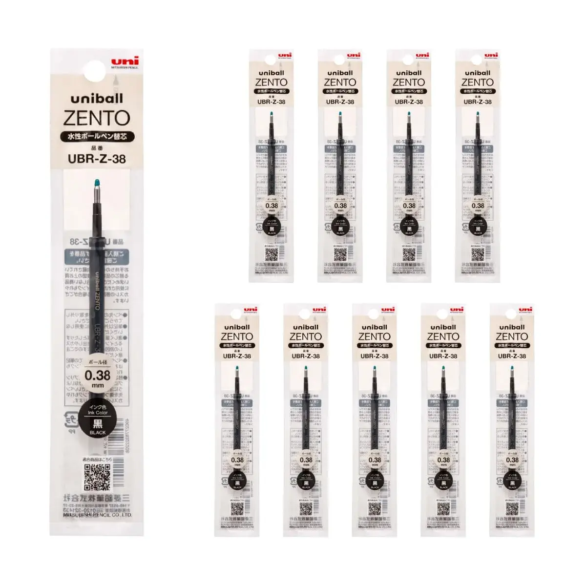 uniball ZENTO UBR-Z-38 Refill 0.38mm Extra Fine Point Black | Smooth Ink Flow - main product image