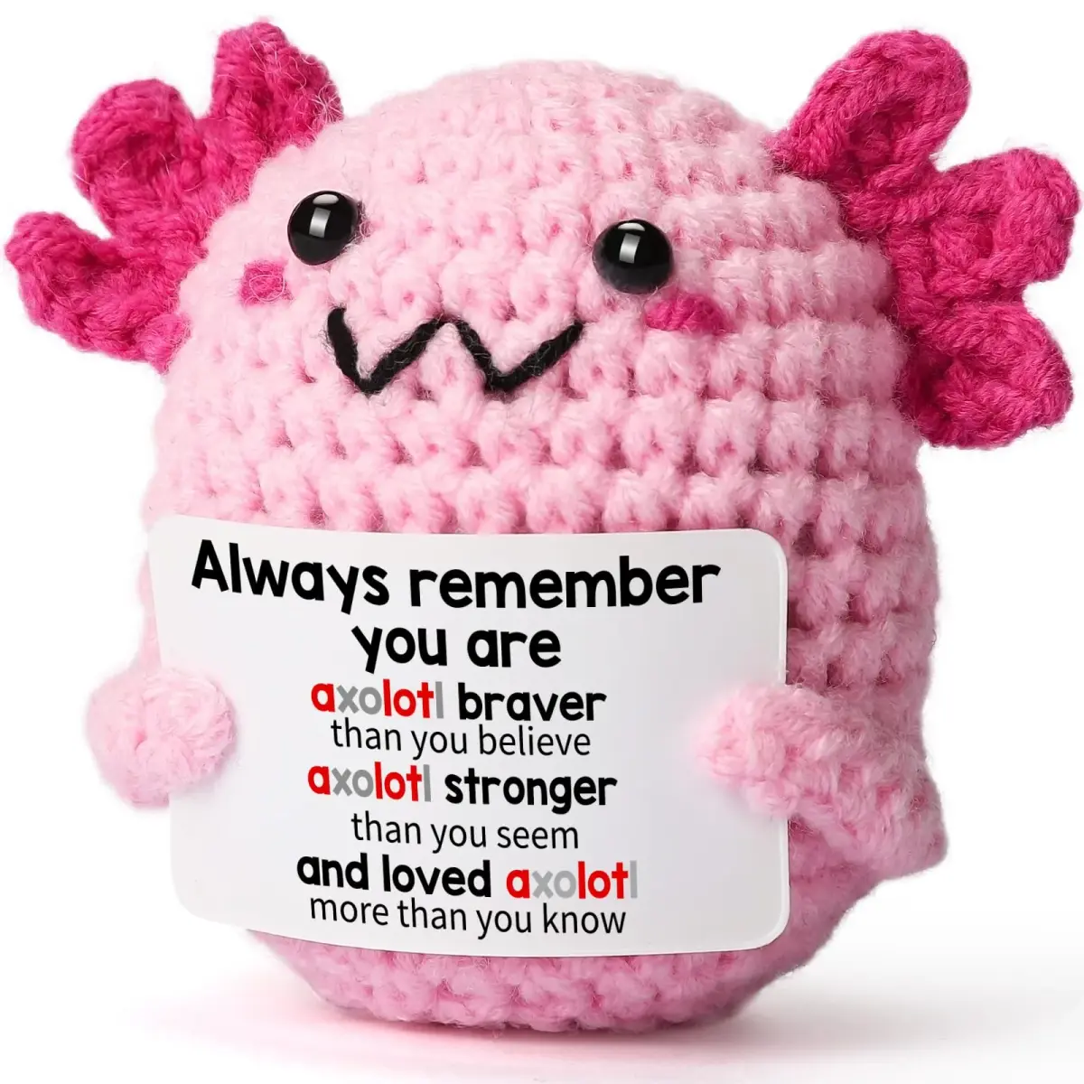 WEYON Handmade Crochet Axolotl Plush Toy 3.81 cm (1.5 inches) | ASTM-Tested Non-Toxic Toy Figure - main product image