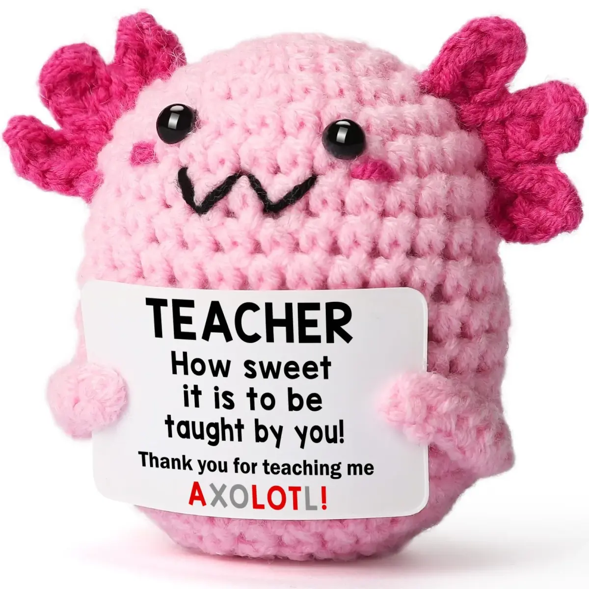 WEYON Handmade Crochet Axolotl Desk Toy | Teacher Appreciation Gift 1.5 inch (3.81 cm) - main product image
