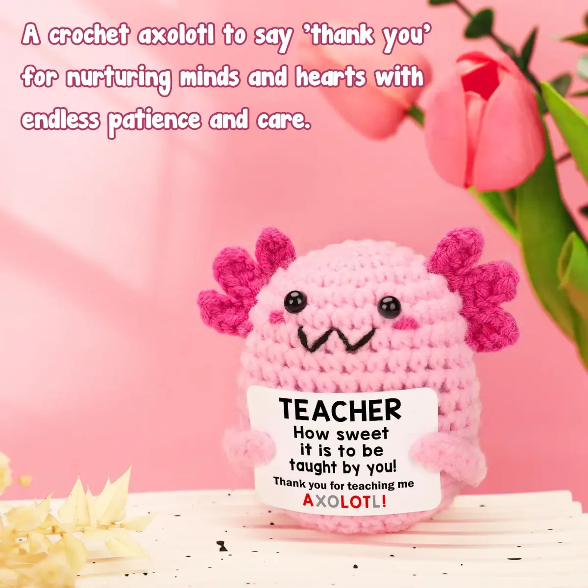 WEYON Handmade Crochet Axolotl Desk Toy | Teacher Appreciation Gift 1.5 inch (3.81 cm) - view 4