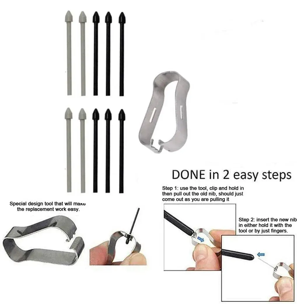 Befzygwk Tab S10 Ultra S Pen Tips (10 Pcs, Black) | Compatible with Samsung Galaxy Tab S10/S10+/S10 Ultra Stylus - view 7