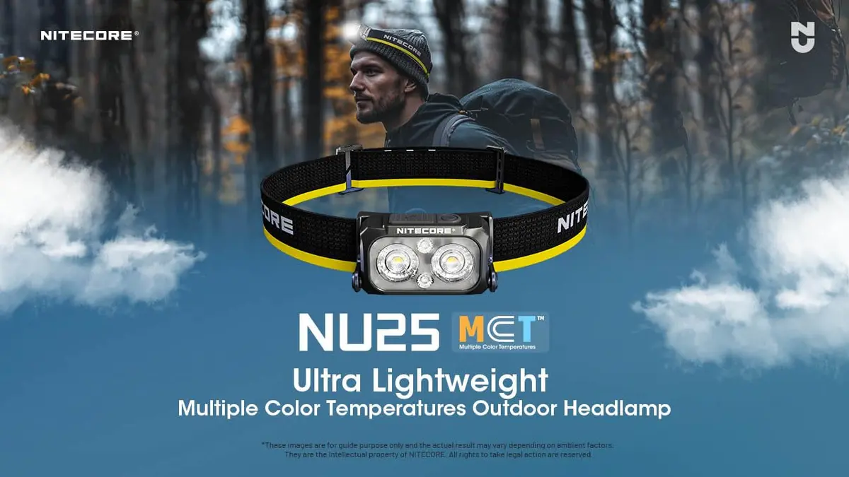 Nitecore NU25 MCT 400 Lumen Headlamp | Lightweight USB-C Rechargeable Outdoor Headlamp with Multi-Color Temps - view 2