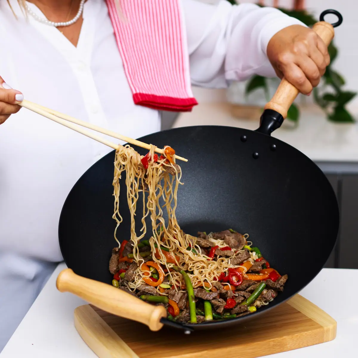 Joyce Chen Professional Series Nonstick 14-Inch Wok 13-Piece PFAS Free Cookware Set | Authentic Asian Cooking - view 3
