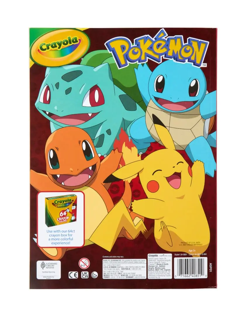 Crayola Giant Pokemon Coloring Book (288 Pages) | 2 Sticker Sheets, Travel Activity, Gift for Kids & Adults - view 7